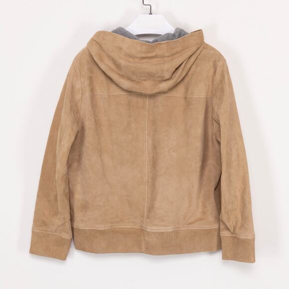 Vince Women Hooded Suede Jacket Sable Size M - Picture 4 of 8